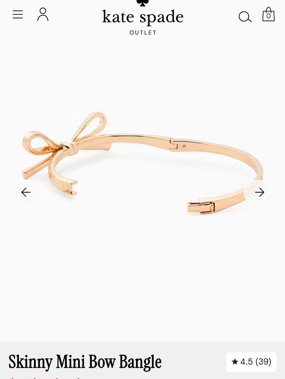 Rose Gold Mini Bow Bangle - Picture 3 of 4